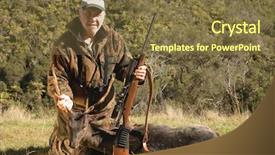  Presentation with successful - Beautiful PPT layouts featuring camo - successful hunter backdrop and a tawny brown colored foreground