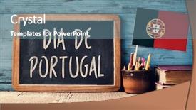  Presentation with rustic chalkboard - PPT layouts consisting of camo - text dia de portugal day background and a seafoam green colored foreground