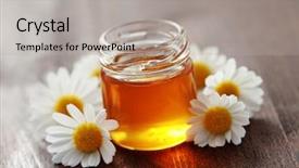  Presentation with herbal - Slides having camomille flower - sweet fod background and a  colored foreground