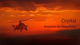  Presentation with red flight - Beautiful theme featuring camouflaged military helicopter in flight backdrop and a red colored foreground