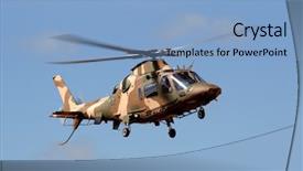  Presentation with helicopter - PPT theme having camouflaged military helicopter in flight background and a light blue colored foreground