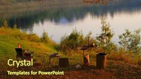  Presentation with sunset - Theme featuring camp chair - bivouac at sunset background and a  colored foreground