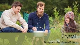  Presentation with bonfire - Presentation theme with pile of rusty nuts background and a tawny brown colored foreground