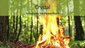  Presentation with bonfire - Amazing presentation design having bonfire in the forest backdrop and a yellow colored foreground