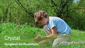  Presentation with primitive - PPT layouts featuring world fire people - boy trying to take flame background and a tawny brown colored foreground