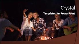  Presentation with campfire - Cool new presentation theme with campfire on the river backdrop and a black colored foreground