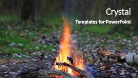 Presentation with forest fire - Amazing slides having camp fire in autumn forest backdrop and a dark gray colored foreground