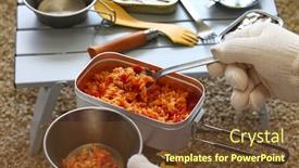  Presentation with camp - Beautiful theme featuring camp-food-making-a-tomato backdrop and a tawny brown colored foreground