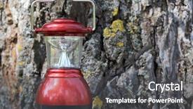  Presentation with camp - Theme with camp lantern on cortex tree background and a dark gray colored foreground