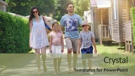  Presentation with camp - Cool new presentation theme with camp village during holiday backdrop and a mint green colored foreground