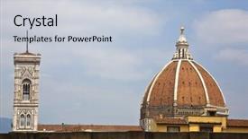  Presentation with tuscany - PPT theme with campanile di giotto with duomo background and a lemonade colored foreground