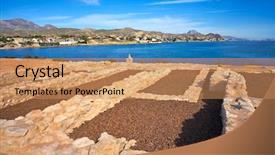  Presentation with spain - Slide set having campello iberian settlement in illeta background and a  colored foreground