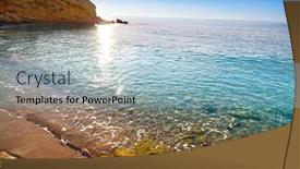  Presentation with little beach cala esmeralda cala - Slide set featuring foreshore - campello of alicante cala coveta background and a light blue colored foreground