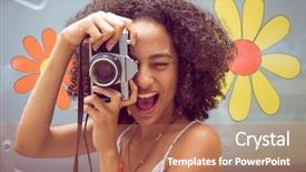  Presentation with festival - Colorful theme enhanced with camper van at festival backdrop and a coral colored foreground