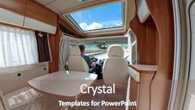  Presentation with driving road - PPT layouts enhanced with camper van rv car background and a violet colored foreground