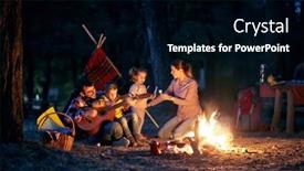  Presentation with family children - Slide set enhanced with campers-family-with-children background and a black colored foreground