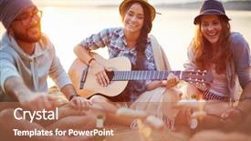  Presentation with campfire - Amazing slides having campfire - happy evening backdrop and a coral colored foreground