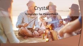  Presentation with campfire - Slides with campfire - summer rest background and a lemonade colored foreground