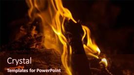  Presentation with campfire - PPT theme featuring campfire-on-the-night-party background and a wine colored foreground