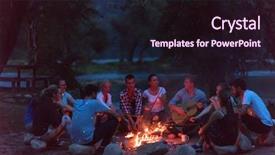  Presentation with campfire - Slides with campfire on the river background and a  colored foreground