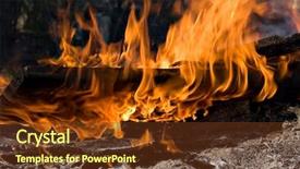  Presentation with campfire - Beautiful presentation design featuring campfire backdrop and a tawny brown colored foreground