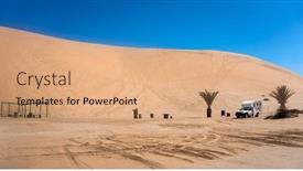  Presentation with camping - PPT theme consisting of camping-at-the-namibian-dunes background and a coral colored foreground