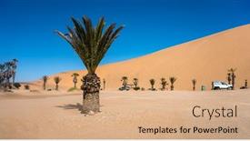  Presentation with camping - Slide set having camping-at-the-namibian-dunes background and a coral colored foreground