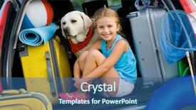  Presentation with tourism - Slide set enhanced with camping car - travel tourism - girl background and a ocean colored foreground