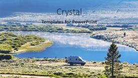  Presentation with recreation - Theme having camping-car-in-recreation-site background and a light blue colored foreground