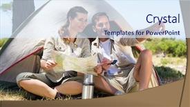  Presentation with map of alabama - Colorful presentation enhanced with camping compass - outdoorsy couple looking backdrop and a  colored foreground