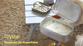  Presentation with camping - Slides consisting of camping-cooking-boiling-rice background and a violet colored foreground