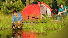  Presentation with lords supper - Beautiful PPT layouts featuring camping couple heating the supper backdrop and a gold colored foreground