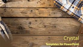  Presentation with trekking - Slides having camping-equipment-of-pocket-knife background and a tawny brown colored foreground