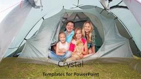  Presentation with children parents - Presentation featuring camping-happy-parents-with-kids background and a gold colored foreground