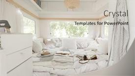  Presentation with camping - Cool new PPT layouts with camping-in-a-trailer-rv backdrop and a soft green colored foreground