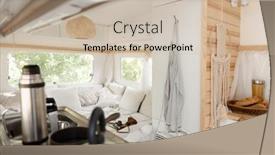  Presentation with nobody - PPT layouts featuring camping-in-a-trailer-rv background and a soft green colored foreground