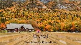  Presentation with hiking - Slide set enhanced with camping in forest canada travel background and a yellow colored foreground