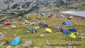  Presentation with romania - Presentation with camping in national park retezat romania europe background and a yellow colored foreground