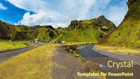  Presentation with iceland - Presentation theme having camping in valley of canyon pakgil the canyon flowing fast shallow creek summer blooming iceland the photo was taken fisheye lens background and a tawny brown colored foreground