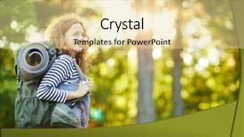  Presentation with female powerlifting - Colorful slide deck enhanced with camping place in the forest backdrop and a  colored foreground