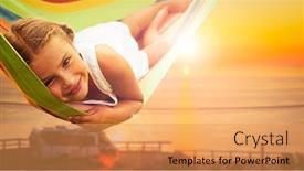  Presentation with camping - Beautiful presentation featuring camping-rv-travel-with-camper backdrop and a yellow colored foreground