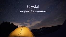  Presentation with night stars - PPT theme consisting of camping-tent-glows-under background and a wine colored foreground
