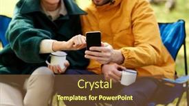  Presentation with campsite - Presentation enhanced with camping-tourism-and-travel-concept background and a tawny brown colored foreground