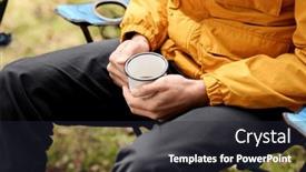  Presentation with camping - PPT theme enhanced with camping-tourism-and-travel-concept background and a wine colored foreground