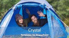  Presentation with tourism - Slides having camping-travel-tourism-hike background and a teal colored foreground
