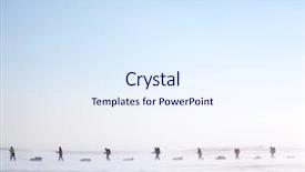  Presentation with expedition - Cool new PPT theme with camping winter - group of adventurers backdrop and a sky blue colored foreground