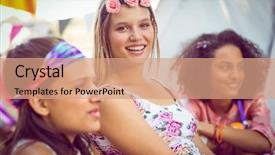  Presentation with campsite - Colorful theme enhanced with campsite at a music festival backdrop and a  colored foreground