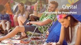  Presentation with campsite - Slides having campsite at a music festival background and a coral colored foreground