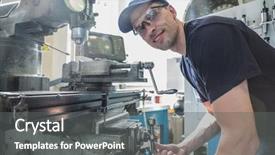  Presentation with drill - Theme consisting of engineering student using large drill background and a gray colored foreground