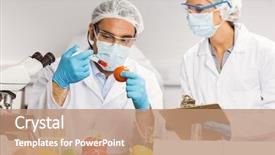  Presentation with tomato - Audience pleasing PPT layouts consisting of food scientist injecting a tomato at the university backdrop and a coral colored foreground